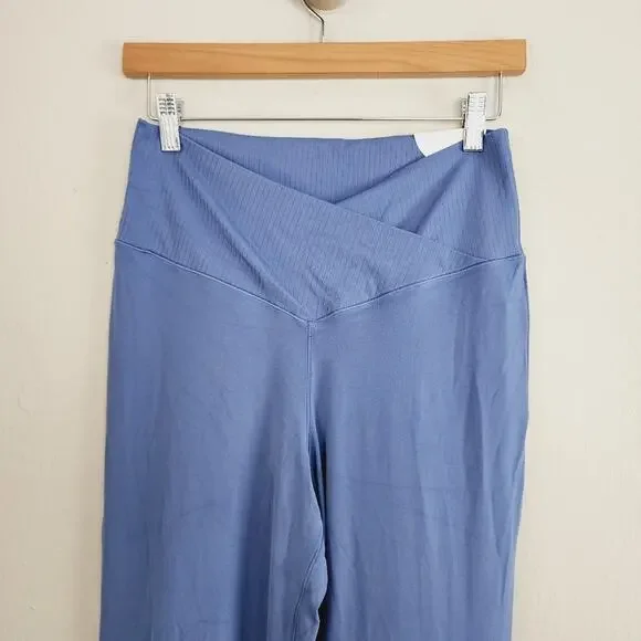 Aerie Offline Real Me High Waisted Crossover Super Flare Legging Marbled Blue XL - Picture 5 of 13